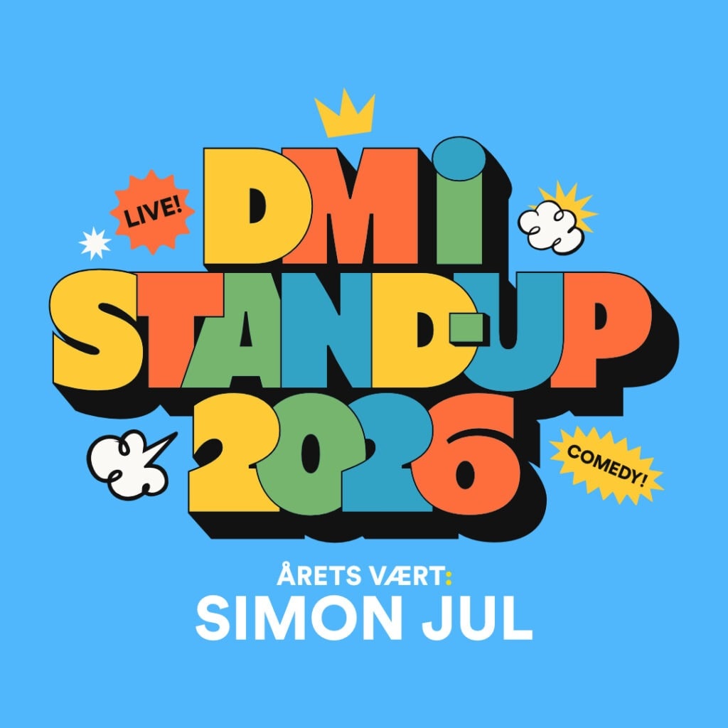 DM I STAND-UP 2026 plakat Farverigt stand-up comedy plakat for DM I STAND-UP 2026.