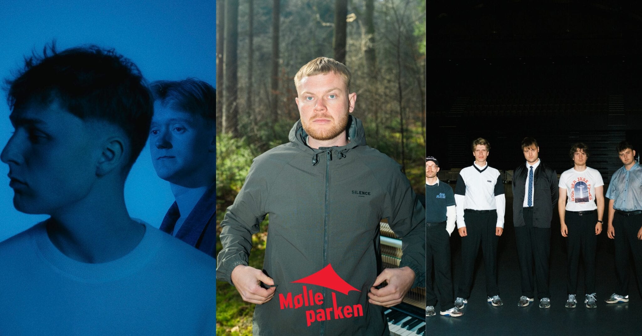 Gruppemedlemmer på scenen under Zar Paulo, URO og Bifald koncerten.